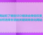 网站犯了哪些SEO错误会降低权重_如何选择合适的关键词来优化网站